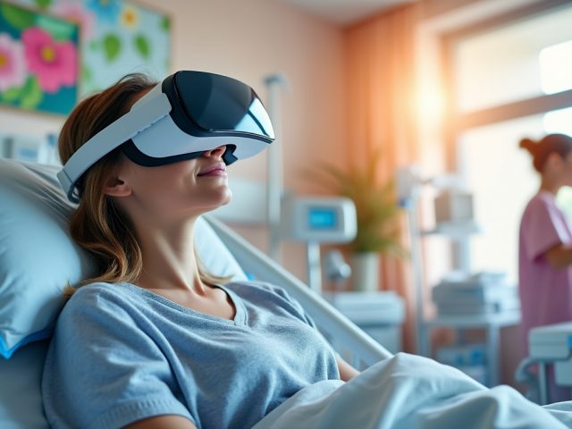 À l&rsquo;hôpital de Lannion, un casque de réalité virtuelle aide à apaiser la douleur et le stress des patients