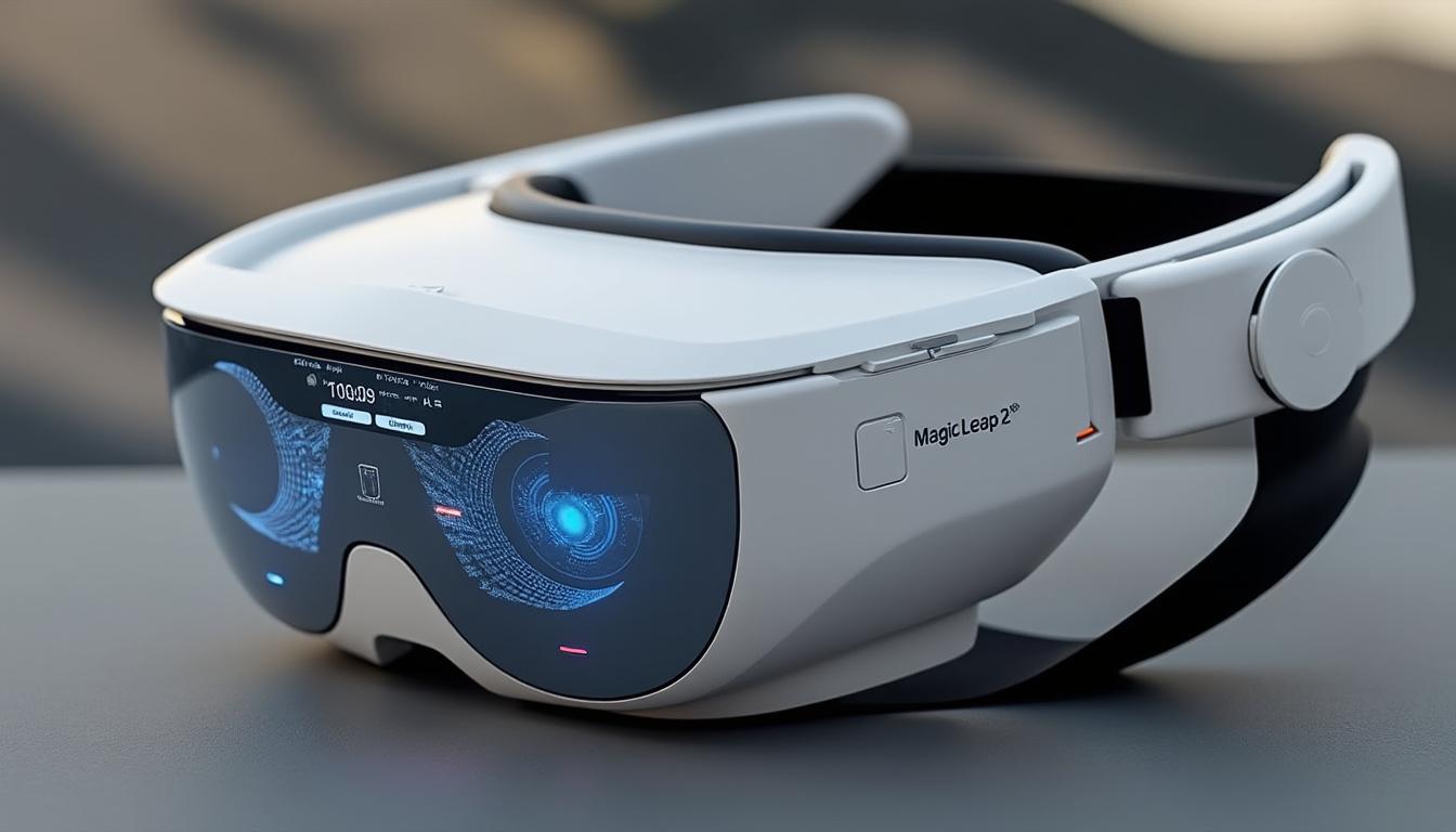 découvrez le nouveau casque de réalité augmentée magic leap de seconde génération : un design plus compact, un champ de vision élargi et des expériences immersives inégalées.