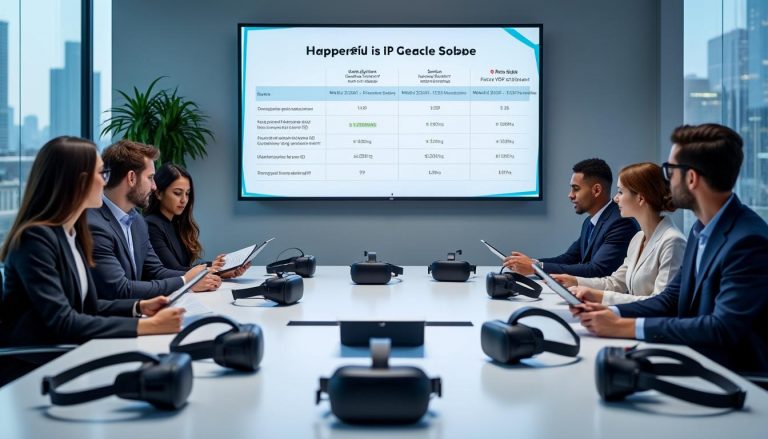 découvrez notre guide d'achat pour choisir le meilleur casque vr pour entreprises : comparez les fonctionnalités, les tarifs et les avis afin de trouver l'équipement idéal pour vos besoins professionnels.
