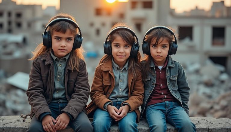 découvrez comment un simple casque audio aide les enfants traumatisés de gaza à s'évader de leur quotidien difficile en les transportant dans un monde apaisant et imaginaire.