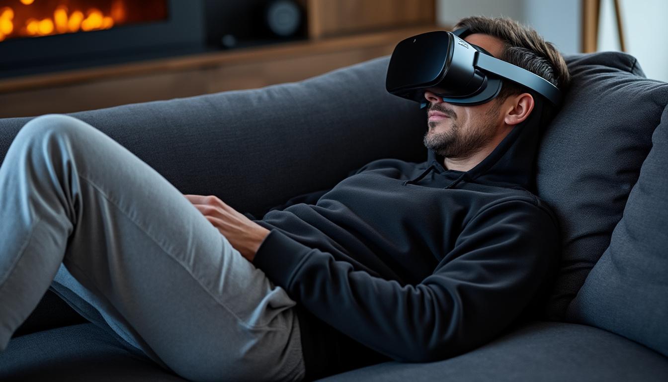 explorez le mode allongé sur meta quest 3 et profitez de vos séries préférées au lit en réalité virtuelle pour une expérience immersive et confortable.