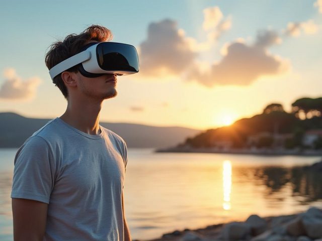 Au bord du lac d&rsquo;Aix, François explore de nouveaux mondes avec son casque de réalité virtuelle
