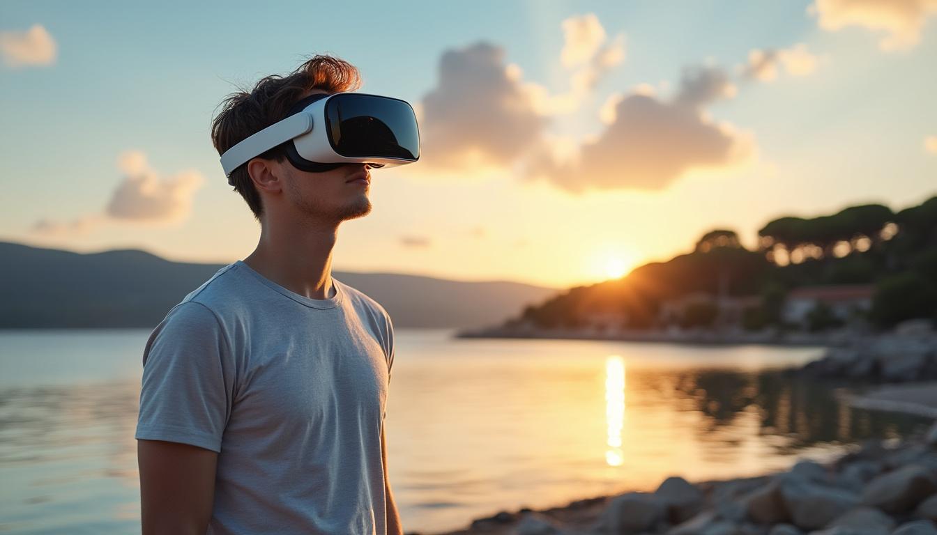 plongez au bord du lac d'aix avec françois qui découvre de nouveaux mondes fascinants grâce à son casque de réalité virtuelle.