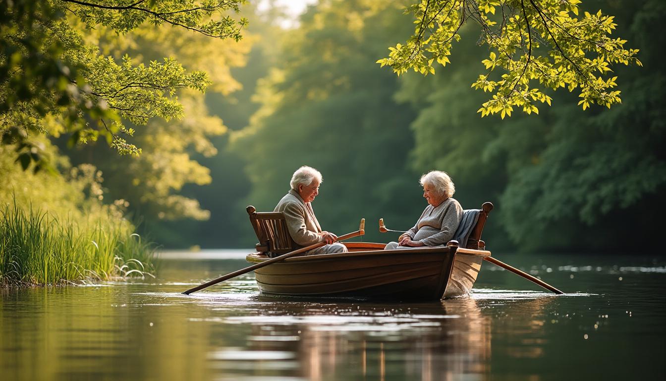 découvrez comment des résidents d’ehpad vivent une escapade au fil de l'eau en profitant d'une balade en barque, confortablement installés dans leur fauteuil, pour un moment de détente et de bien-être.