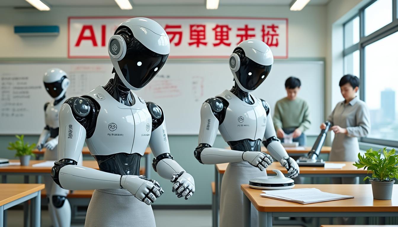 découvrez en chine une école innovante où des robots humanoïdes apprennent à maîtriser les gestes du quotidien, alliant technologie avancée et éducation futuriste.
