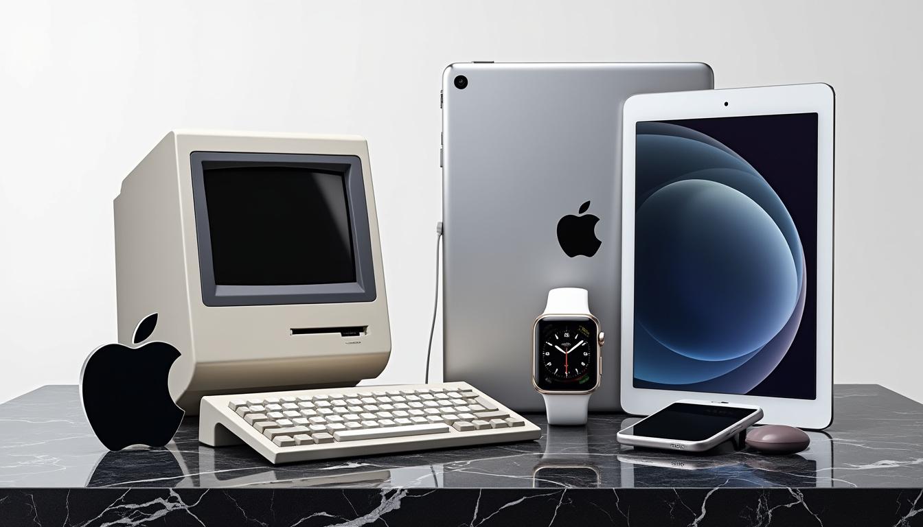découvrez l'incroyable parcours d'apple à l'occasion de ses 50 ans et le prix total de ses produits phares : ordinateur, smartphone, montre connectée et tablette.