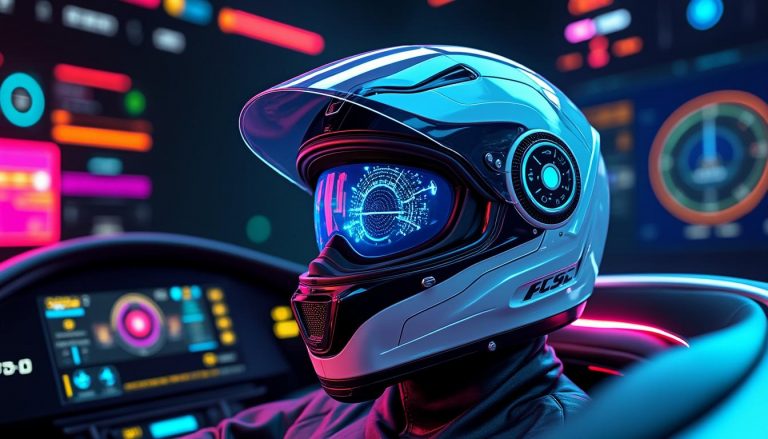 découvrez un casque révolutionnaire qui vous transporte au cœur d’un cockpit futuriste, offrant une expérience de conduite immersive et innovante.