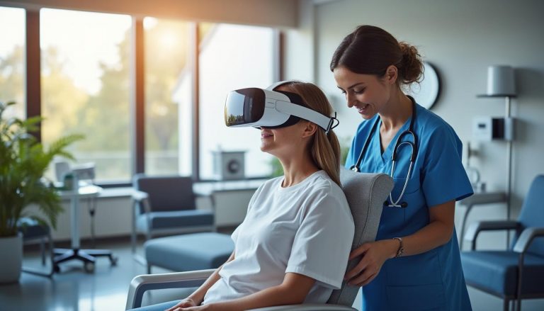 la clinique sainte-isabelle d’abbeville innove en utilisant des casques de réalité virtuelle pour améliorer le accompagnement des patients atteints de cancer, offrant une expérience immersive et apaisante durant leurs soins.