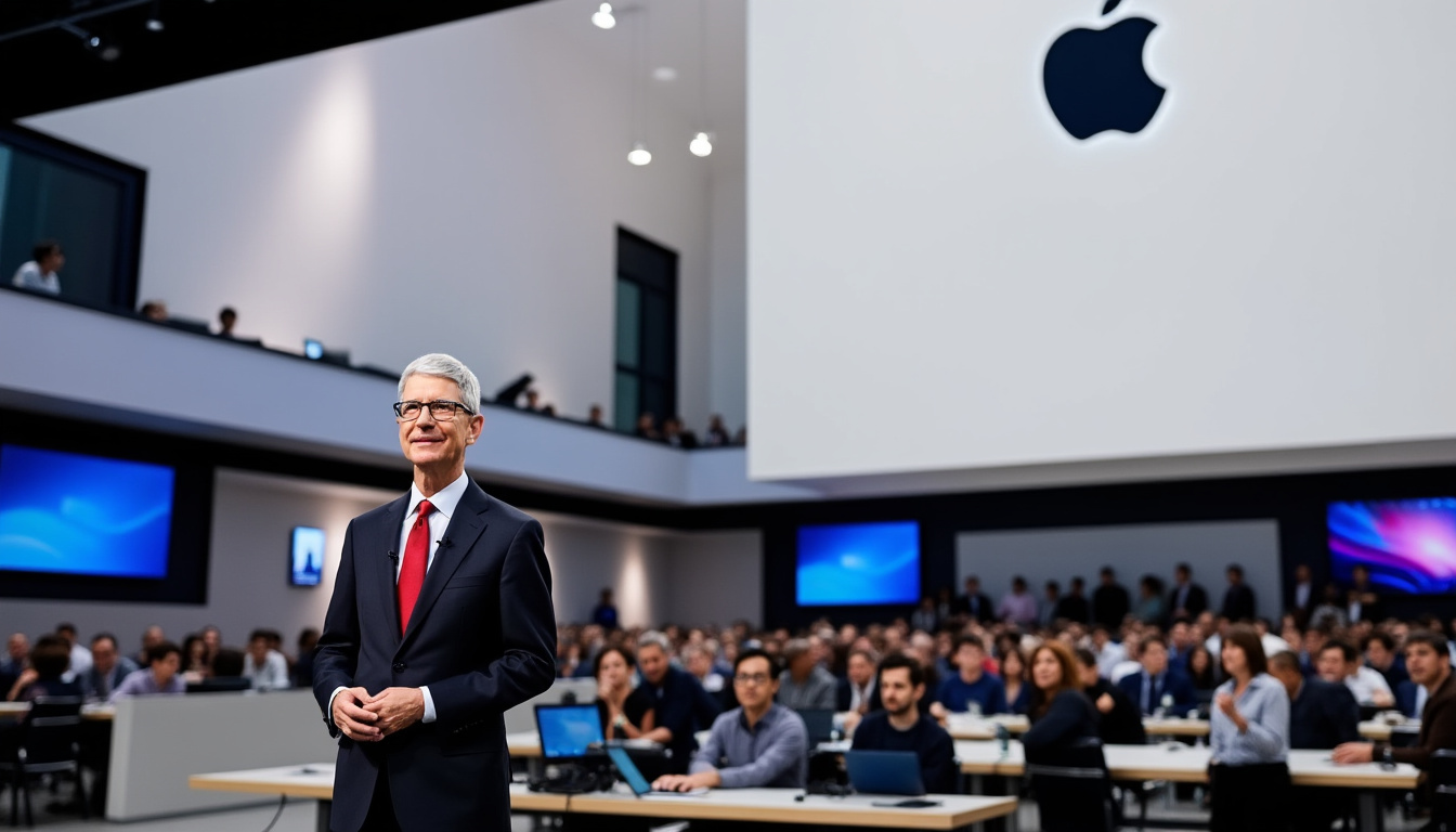tim cook annonce son départ de la direction d'apple prévu pour début septembre, marquant la fin d'une ère majeure pour l'entreprise technologique.