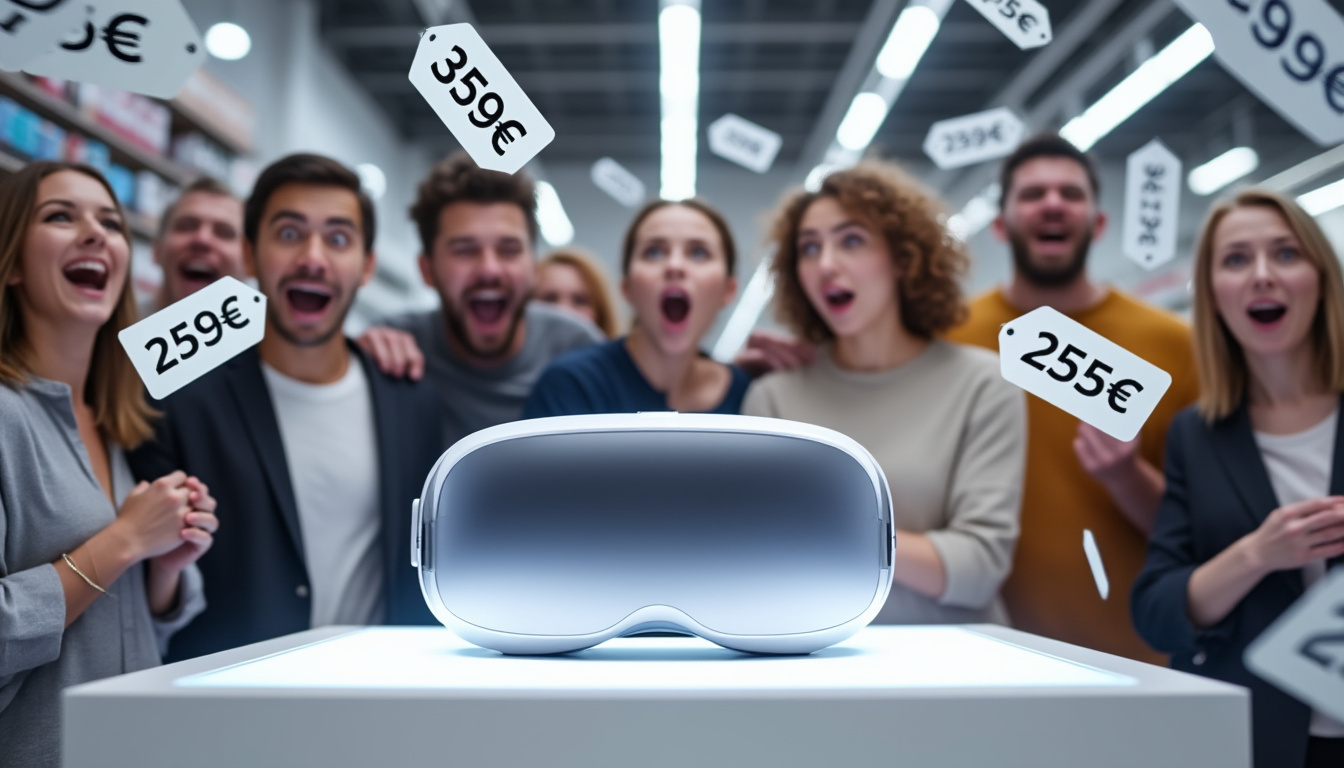 profitez de l'offre exceptionnelle sur le meta quest 3s à seulement 255 € au lieu de 359 €. une baisse de prix surprenante qui ne manquera pas de vous étonner !