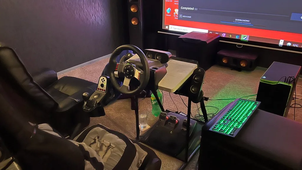 Joueur équipé d'un casque de réalité virtuelle