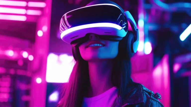 Joueur équipé d'un casque de réalité virtuelle
