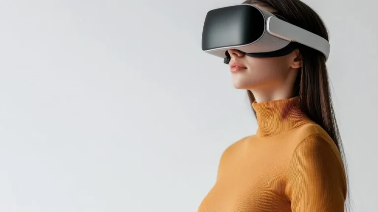 Joueur équipé d'un casque de réalité virtuelle
