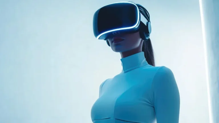 Joueur équipé d'un casque de réalité virtuelle