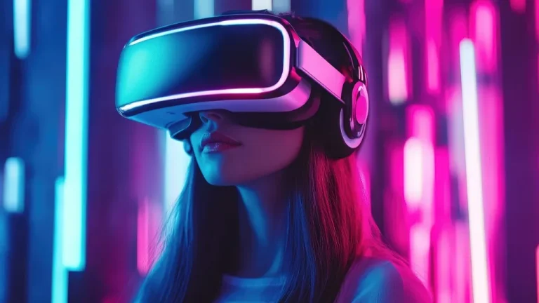 Joueur équipé d'un casque de réalité virtuelle