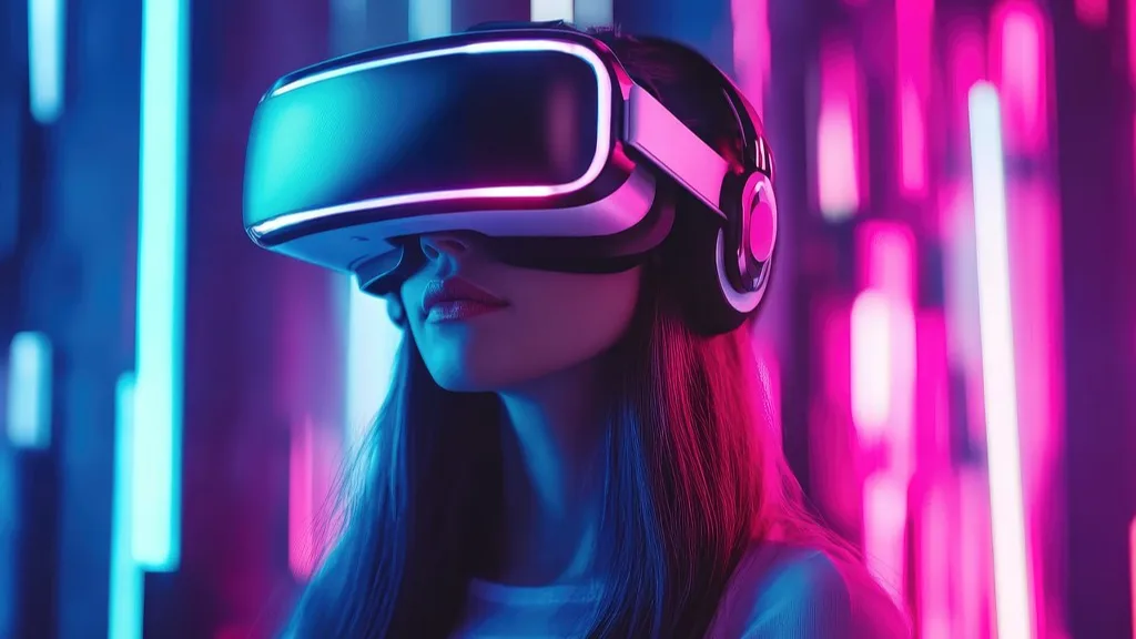 Joueur équipé d'un casque de réalité virtuelle
