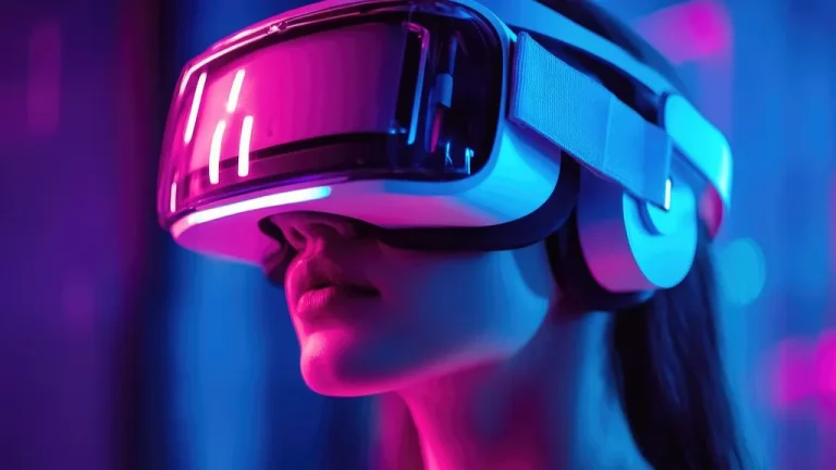 Joueur équipé d'un casque de réalité virtuelle