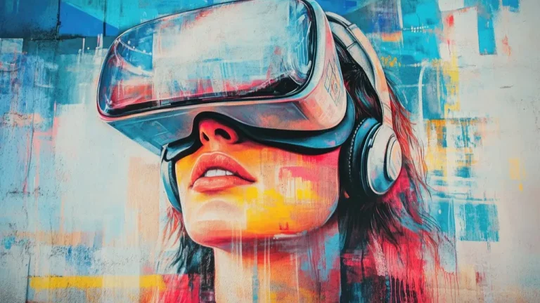 Joueur équipé d'un casque de réalité virtuelle