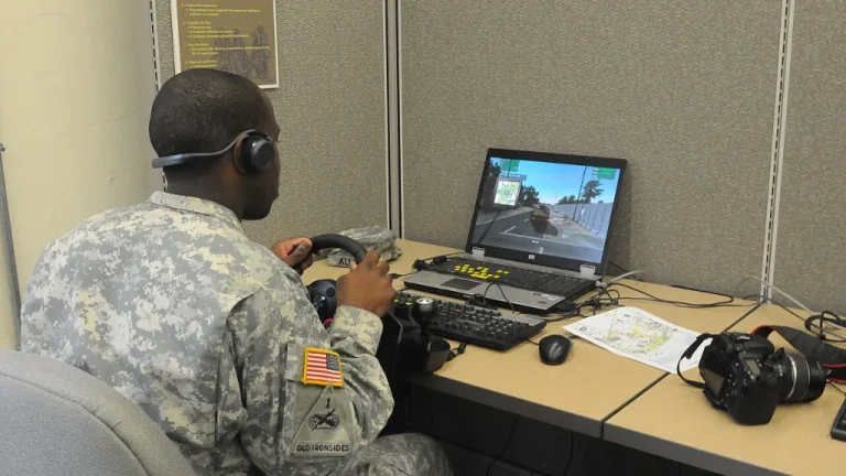 Joueur équipé d'un casque de réalité virtuelle
