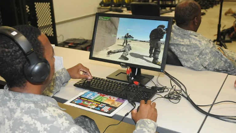 Joueur équipé d'un casque de réalité virtuelle